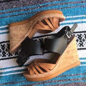 Dolce Vita cork wedged heels